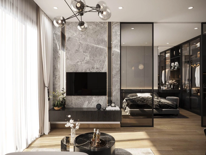 Căn hộ Suite Apartment được ví như những phòng hạng sang tại các khách sạn châu Âu cao cấp (Ảnh phối cảnh căn hộ).